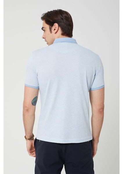 Yakası Triko Polo Yaka Erkek Buz Mavi Tshirt fırsatları