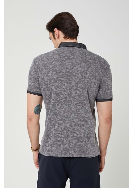 Yakası Triko Polo Yaka Erkek Siyah Tshirt