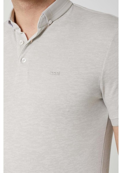 Yakası Triko Polo Yaka Erkek Bej Tshirt