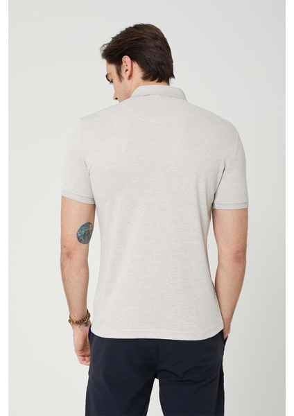 Yakası Triko Polo Yaka Erkek Bej Tshirt