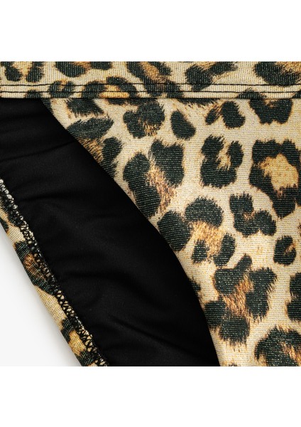 Leopar Desenli Slip Bikini Altı