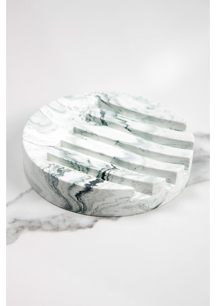 Mermer Desenli Yuvarlak Model Beton Katı Sabunluk Su Giderli 10 cm fiyatları