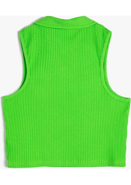 Crop Atlet Polo Yaka Düğmeli Ribanalı Pamuklu fiyatları