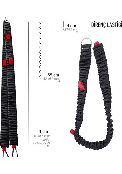 Çok Fonksiyonlu Direnç Egzersiz Seti Gym Resistance Exercise Kit