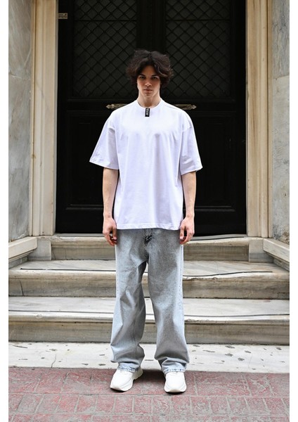 R-5784 Bisiklet Yaka Oversize Süprem Tişört
