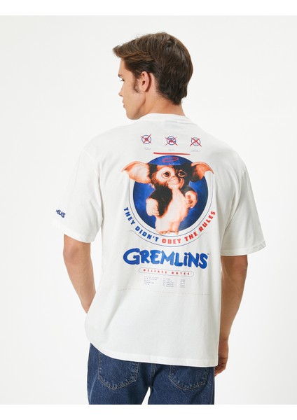 Gremlins Tişört Lisanslı Oversize Kısa Kollu Bisiklet Yaka Pamuklu