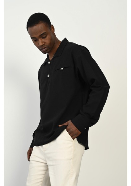 R-3967 Tek Cepli Yaka Detaylı Uzun Kol Gömlek fiyatları