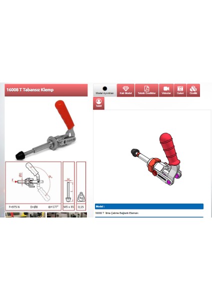 Itme Çekme Yatay Taban Klemp 16008T