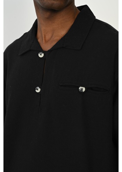 R-3967 Tek Cepli Yaka Detaylı Uzun Kol Gömlek indirimleri