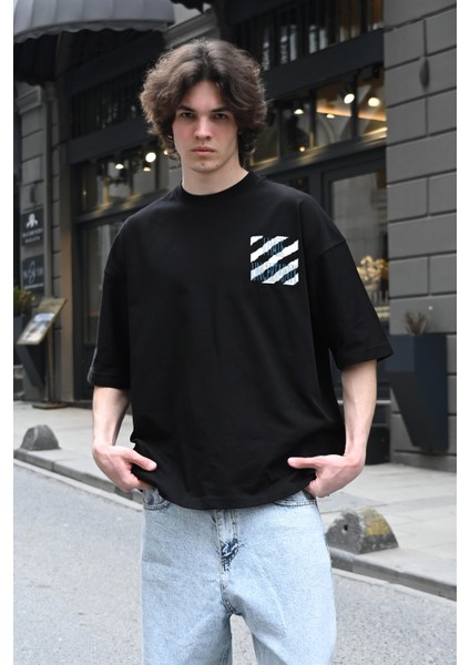 R-5789 I Hate Uncertaınty Baskılı Oversize Tişört