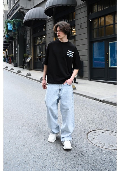 R-5789 I Hate Uncertaınty Baskılı Oversize Tişört