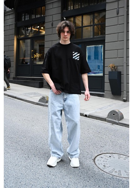 R-5789 I Hate Uncertaınty Baskılı Oversize Tişört