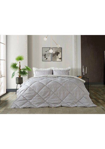 Doqu Home Easy Cotton Glimmer Comforter Set Çift Kişilik - Gri