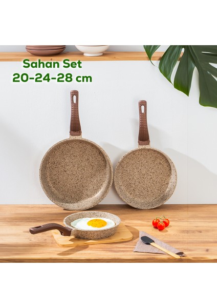3737 Döküm Granit 3 Parça Tava Seti (20-24-28 Cm)