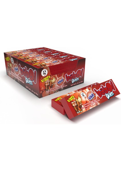 Bubble Gum Zarf Tipi 5li Sakız Tattolu Kola(3.5g)20 Adet Şekerli Sakız