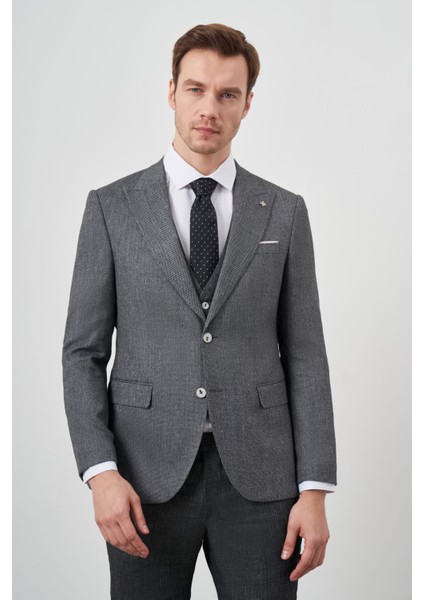 Erkek Siyah Keten Kombinli Slim Fit Takım Elbise fiyatları