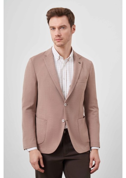 Erkek Tarçın Dokuma Gofre Slim Fit Torba Cep Mono Yaka Spor Ceket fiyatları
