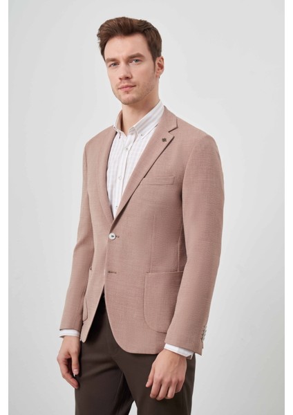 Erkek Tarçın Dokuma Gofre Slim Fit Torba Cep Mono Yaka Spor Ceket fırsatları