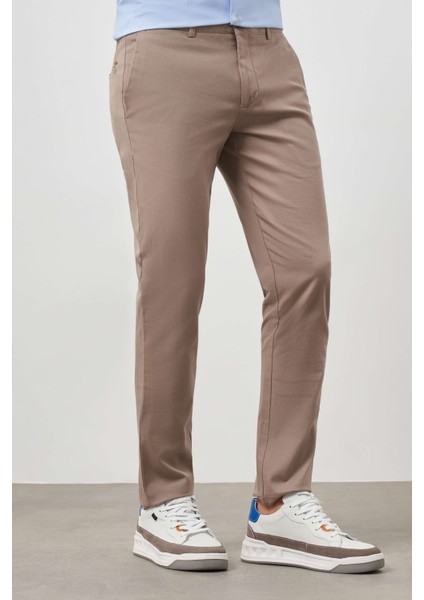 Erkek Bej Yazlık Pamuk Yan Cep Slim Fit Chino Pantolon fiyatları
