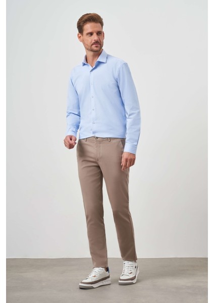 Erkek Bej Yazlık Pamuk Yan Cep Slim Fit Chino Pantolon fırsatları