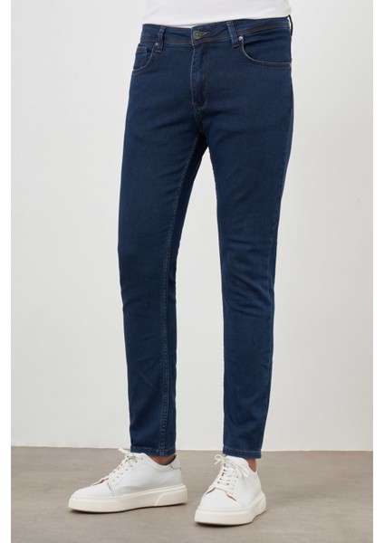 Erkek Lacivert Denim 5 Cep Slim Fit Jean Kot Pantolon fiyatları