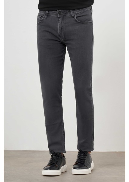 Erkek Gri Denim 5 Cep Slim Fit Jean Kot Pantolon fiyatları