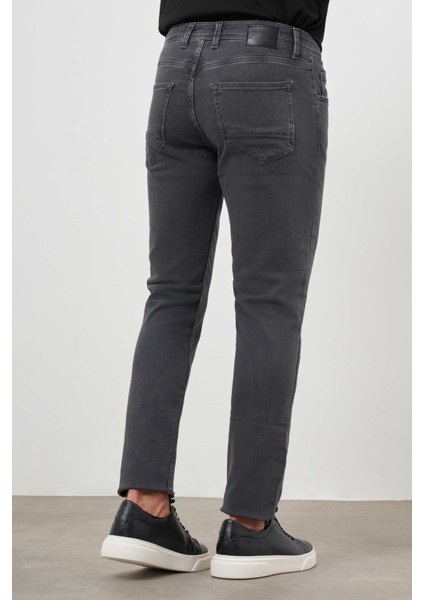 Erkek Gri Denim 5 Cep Slim Fit Jean Kot Pantolon indirimleri
