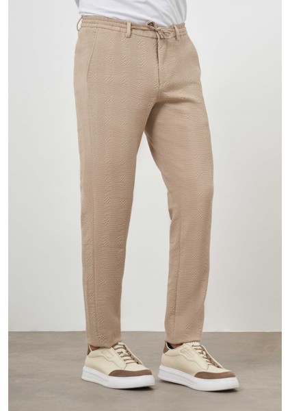 Erkek Bej Poliviskon Trend Ipli Jogger Slim Fit Spor Pantolon fiyatları
