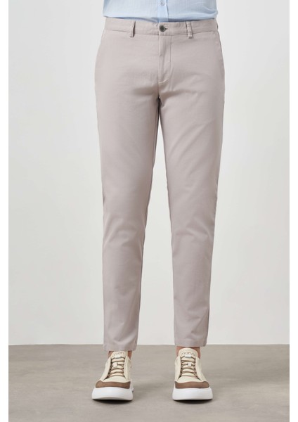 Erkek Taş Yazlık Pamuk Yan Cep Slim Fit Chino Pantolon