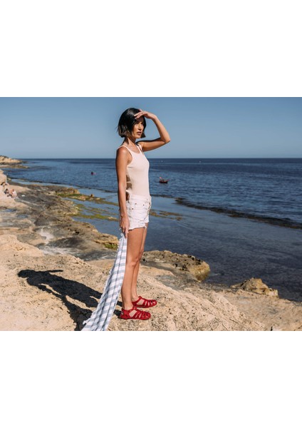 S10258 Biarritz Brillo Sandalet Kırmızı fırsatları