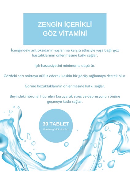 Look - Chlorella (Klorella), Resveratrol, Lutein Ve Vitaminler Içeren Göz Sağlığı Takviyesi