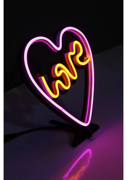 Love Neon LED / Gece Lambası / Dekoratif Lamba / Işıklı Kalp / Ambians Işığı