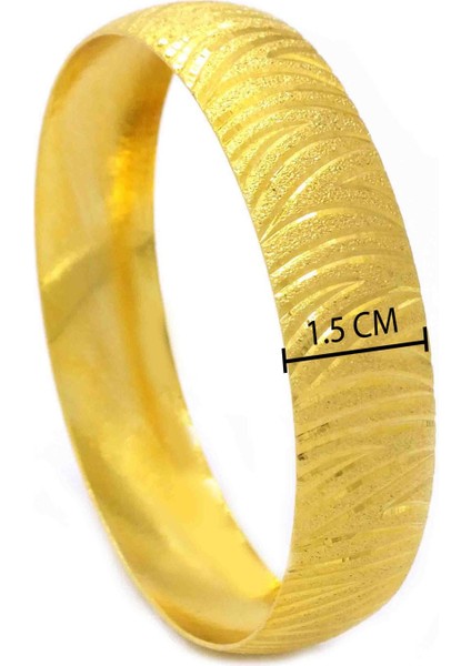 Altın Kaplama Kaz Ayağı Model Bilezik 15 mm Kalınlık BLZ-1020 modelleri