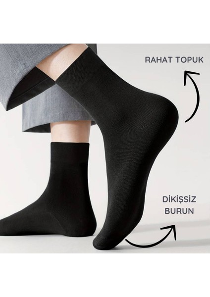 Kral Socks Premium Busines (5 Çift Kutulu) Klasik Uzun Boy Mevsimlik Dikişsiz Erkek Bambu Soket Çorap