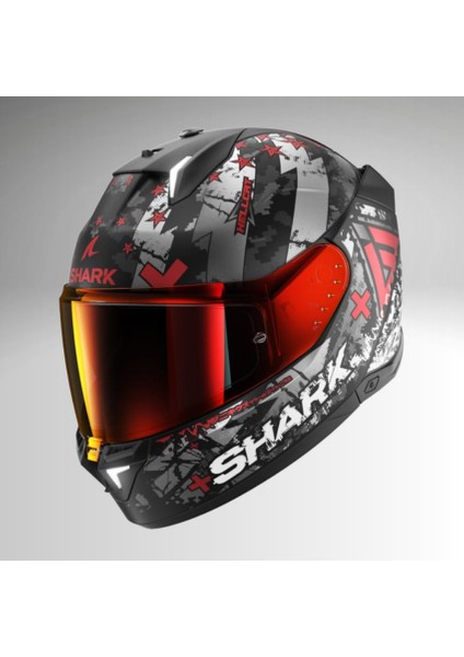Skwal I3 Hellcat Stop Lambalı Kapalı Kask - Kırmızı / Siyah modelleri