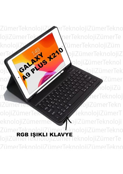 Samsung Tab A9 PLUSX210 11 Inç Uyumlu Bluetooth Özellikli Rgb Işıklı Türkçe Q Klavyeli Tablet Kılıfı