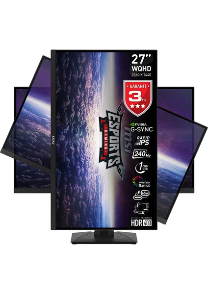 G274QPX 27" 1ms (GTG) 240Hz G-Sync Rapid IPS WQHD Gaming (Oyuncu) Monitör