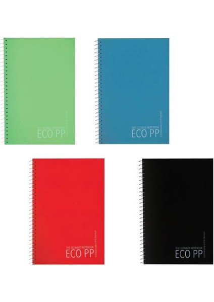 Eco Pp 100 Yp. A4 Spiralli Pp. Kapak Defter Çizgili - 4 Adet