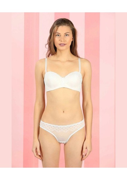 Intive Lingerie Nbb Dantelli Desteksiz Balensiz Lotus Kesim Sütyen Takım -4645