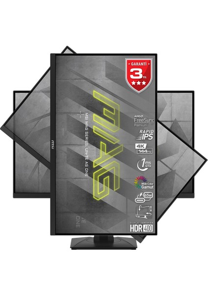 27" MAG 274UPF 3840x2160 (UHD) FLAT RAPID IPS 144HZ 1MS G-SYNC COMPATIBLE PIVOT GAMING MONITOR