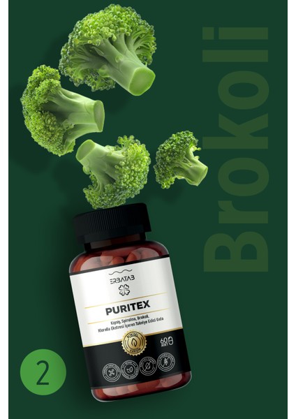 Puritex (Kişniş - Spirulina - Brokoli - Klorella) 60 Kapsül