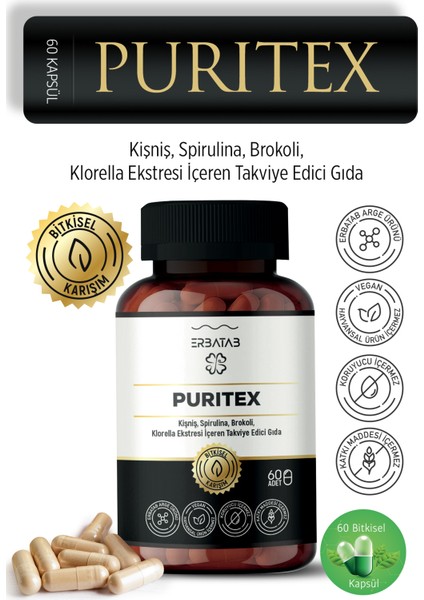 Puritex (Kişniş - Spirulina - Brokoli - Klorella) 60 Kapsül