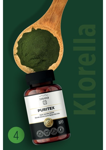 Puritex (Kişniş - Spirulina - Brokoli - Klorella) 60 Kapsül