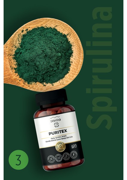 Puritex (Kişniş - Spirulina - Brokoli - Klorella) 60 Kapsül