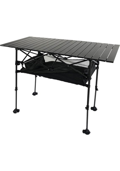 Caravan Class Katlanabilir Teleskopik Ayaklı Alüminyum Kamp Masası (95X55X68-96CM) - Siyah