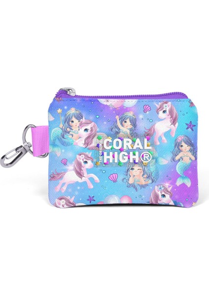 Kids Mor Pembe Unicorn Deniz Kızı Desenli Bozuk Para Çantası 21916