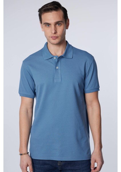 Erkek Slim Fit Dar Kesim %100 Pamuk Düz Pike Indigo Polo Yaka Tişört fiyatları
