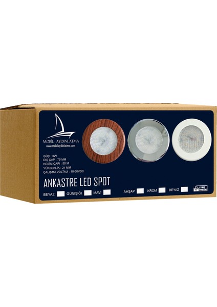 Krom Gömme LED Spot No.1 - Mavi indirimleri