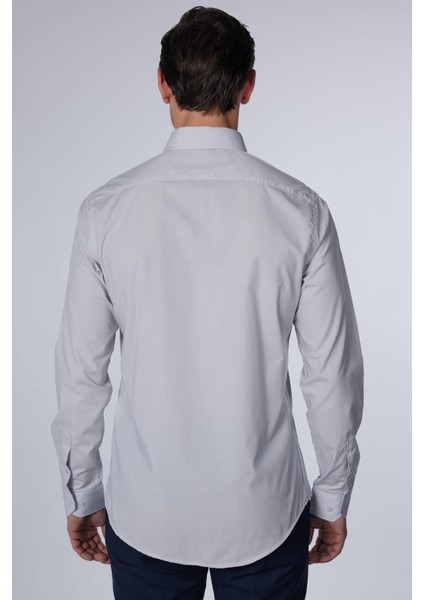 Slim Fit Uzun Kollu Pamuklu Kolay Ütü Gri Erkek Gömlek indirimleri