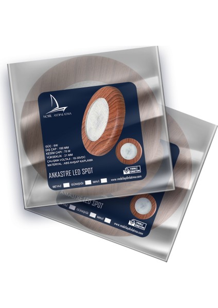 Ahşap Gömme LED Spot No.1 - Mavi indirimleri